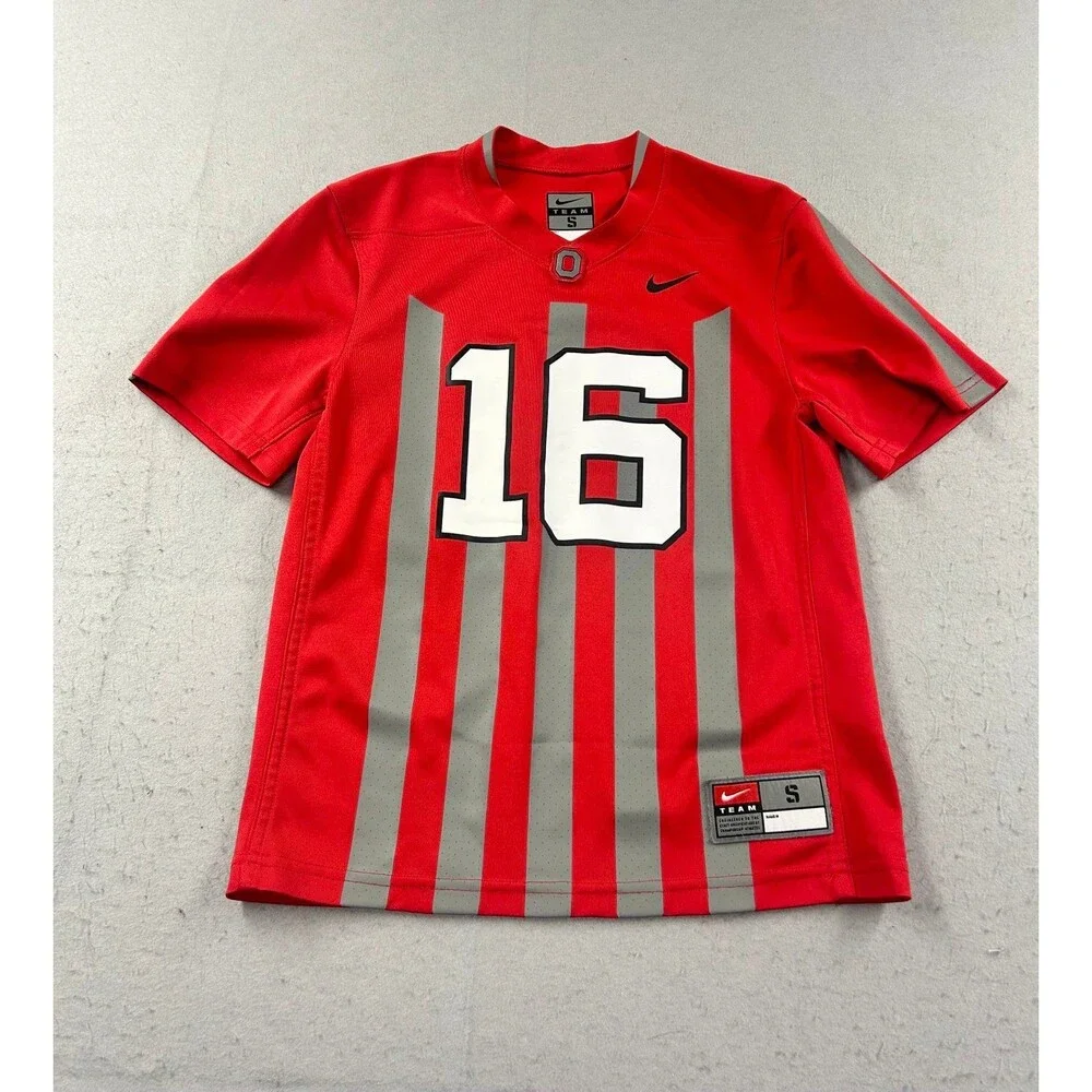 Kids Ohio State Buckeyes Nike #16 (JT Barrett) 1916 Throwback Football Jersey